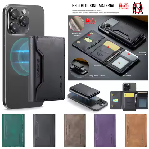 Strong Magnetic Flip Leather Wallet Stand Case For Magsafe For iPhone 17 Pro Max 16 15 14 13 Mag Saf