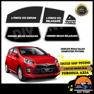 Perodua Axia_Tinted Kereta _2PLY UV Film_Hitam_Siap Potong / Car Tinted / Tinted Kereta/ Tinted UV 4