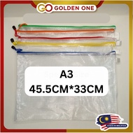A3 Waterproof Mesh Zipper File Document Bag/Portable Zipper Bag/Pencil bag/Pencil beg/portable bag (