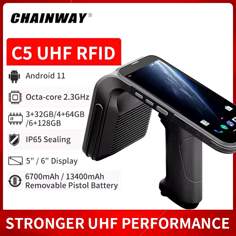 Chainway C5 IP65 Waterproof Handheld PDA with Big Screen 2D Newland Barcode Scanner Fingerprint Read