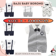 [ Baju Baby Borong ] 0-24m Baby Boy Gentleman Short Sleeve Romper C2755