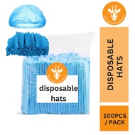 [READY STOCK] Disposable hat | kitchen, catering, workshop, food baking| 100pcs- Topi sekali pakai