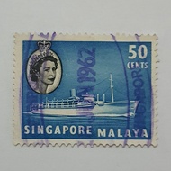 Stamps Setem Singapore Malaya 50 cent