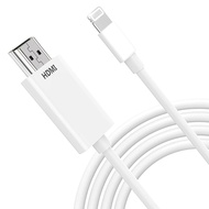 Lighting to HDMI Cable for iPhone to TV Digital AV Adapter [MFi Certified] 1080P HD Video Sync Scree
