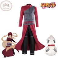 Gaara Cosplay Costume Anime Naruto Ninja Uniform For Men Gaara Outfit Set Gourd Bag Prop Halloween