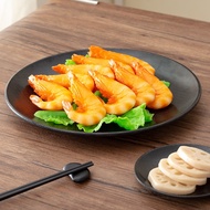 Black Plastic Bilao Reusable Dinner Plate Serving Plate Household Western Steak Plate 7.9 Inches