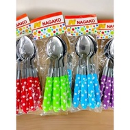 6 Pcs Polka Dot Patterned Tablespoons Ergonomic Design