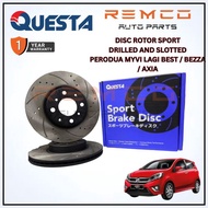 Questa Disc Rotor Myvi Lagi Best Disc Rotor Axia Front Brake Disc Bezza Racing Sport 1Pair Warranty