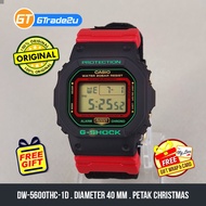 Original G Shock Men DW-5600THC-1D Digital Petak Christmas Watch Red Black Resin Band [READY STOCK]