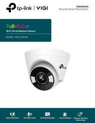 TP-Link VIGI C440-W กล้องวงจรปิด 4MP Full-Color Turret Network Camera Wi-Fi (เลือกหน่วยความจำได้)