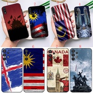 Samsung A04 sA06 A16 M35 A54 J730 J7 Pro A82 M20 M30 A73 A5 2017 M14 Flag of malaysia Soft black pho