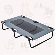 寵物行軍床--Lazy pets狗窩超大可折疊水洗離地床【灰色小號】76*51*18cm