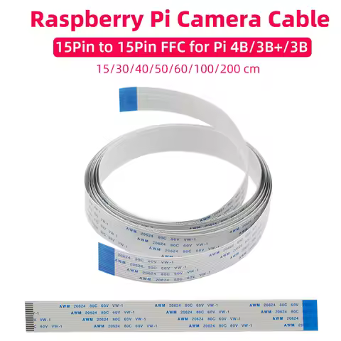 2M 1M 60/50/40/30/15CM Raspberry Pi Camera Cable Ribbon FFC Pitch Flat Wire for Raspberry Pi 4 Model