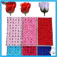 AURORY 50Pcs Soap Rose Flower, Handmade Three Layer Rose Foam Rose, Romantic Wreath Making Realistic