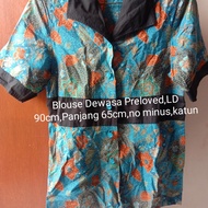 Blouse Batik Lengan Pendek Preloved/Blouse Katun Murah Bekas