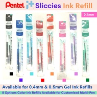 Pentel Ipus Sliccies 0.4mm &amp; 0.5mm Options Gel Ink Refill for Ball Point Multi Pen