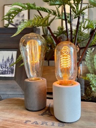 曙MUSE 小圓柱水泥桌燈 LED燈 鎢絲燈泡 USB燈 擺飾 禮物 燈泡