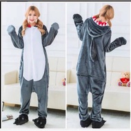 ONESIE COSTUME SHARK GREY WHALE SHARK BABY SHARK ADULT CHILDREN PAJAMA COSPLAY SLEEPWEAR Onesie Adul