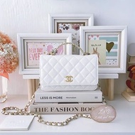 Chanel Woc with handle white