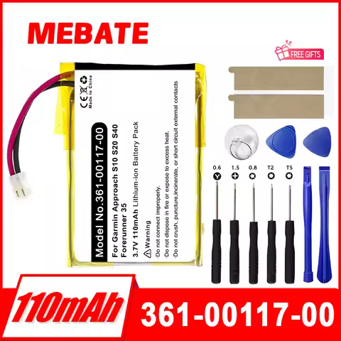 Replacement 110mAh 361-00117-00 Battery For Garmin Approach S10 S20 X40 Sport Watch Batterie Accumul