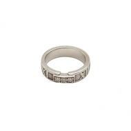 TIFFANY&CO 18K白金鑽石白金羅馬字母三鑽戒指53