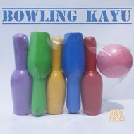 KAYU Wooden Bowling Wooden Bowl Rolling Ball Bowling