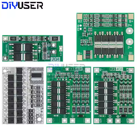 2S 3S 4S 5S Li-ion Lithium Battery 18650 Charger BMS 20A 25A 30A 40A 60A 100A Protection Board with 