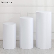 Devoko Plinth Stand Pillar Cover, Wedding Dessert Cylinder Stand, Cylinder Pedestal Cover for Weddin