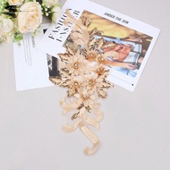 39cm X 16cm 3D Embroidery Sequin Patch, Lace DIY Apparel Decoration For Wedding Dress, Costume And P