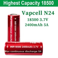 Vapcell N24 18500 2400mah 5A 3.7V Li-ion Rechargeable battery
