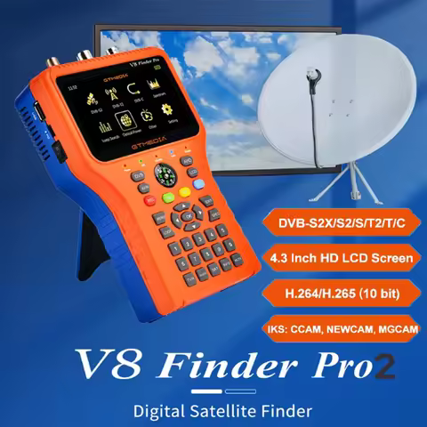GTMEDIA V8 Finder Pro2 Sat Signal Finder Meter DVB-S2/T2/C Combo HD Digital Satfinder with HEVC MPEG