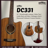 Maniac DC331 - 41" Dreadnought Acoustic Guitar with EQ (Zebra Top)