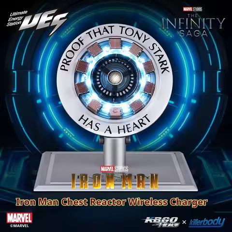 Killerbody Marvel Iron Man Chest Arc Reactor Wireless Magnetic Charger Alloy Base Auto Inductive Lif