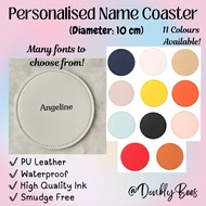 [SG Local / INSTOCKS!] Personalised / Customised Leather Waterproof Coaster (Round)