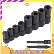 【W】MCTI Standard Tap Socket Set 70500- 8 Pcs, Fits 1/4"& 3/8" Drive, for 1/2"& 1/8" NPT, Up to 12mm 