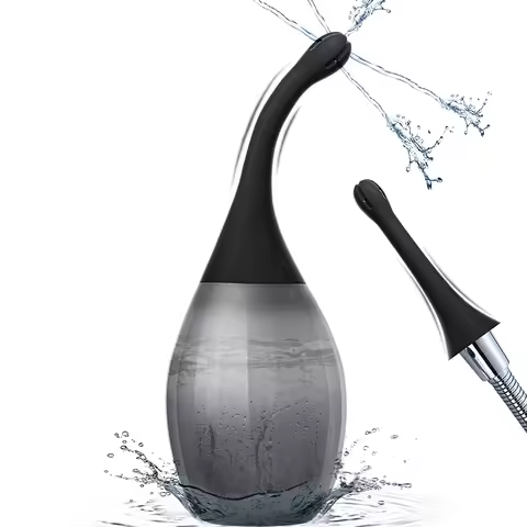 Adults Anal Washer Nozzle Pump Vaginal Shower Men's Butt Plug Hygiene Douche Enema Cleaner Personal 
