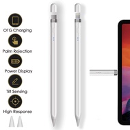 Peilinc OTG ดินสอปากกา Stylus สำหรับ iPad ปากกาสำหรับ Apple Pencil 2 1แบตเตอรี่จอแสดงผลเตือนเอียงปาล์มปฏิเสธ 애플펜슬 OTG Lightning One