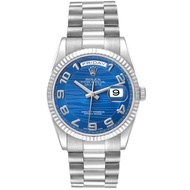 Rolex Rolex Day-Date Blue Wave Dial (Reference 118239). A white gold automatic wristwatch with date.