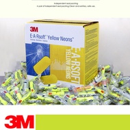 （100pairs）3M 312-1250 Ear Plugs Yellow Neon Soft Foam (NRR) 33 DB EarPlugs
