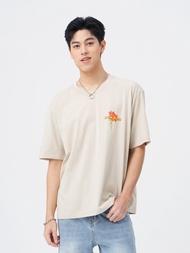 Niyom Jeans collection INDIGO : เสื้อยืด Oversize รุ่น TSO-111 สกรีนลาย ผ้าCotton ผ้ายืด