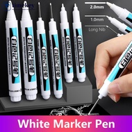 TIMEKEY 0.7/1/2mm White Permanent Paint Pen Acrylic Marker Waterproof Oily Pens Deep Hole Marker H6T