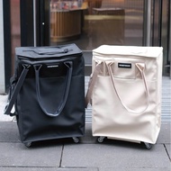 台灣|Honeymoon 皮革購物袋推車|HULKEN浩肯包折疊多輪購物車｜可拆輪