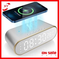 XY 15w Led Digital Alarm Clock Wireless Adjustable Brightness Fast Charging Desk Clocks Thermometer