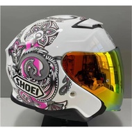 【ReadyStock】Open Face Helmet shoei J-CRUISE 3/4 Helmet Double visor Pink Flower Off Road Racing Moto