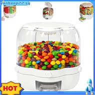 Grain Dispenser Rotating 360°, 6 Grids, for Candy, Oatmeal and Cereal Storage(White 6.5kg)
