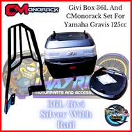 ▩ ♧ ✌ ( MIO GRAVIS ) 36L GIVI BOX AND CMonorack FOR YAMAHA MIO GRAVIS 125cc