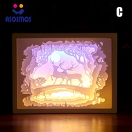 ASM Art Decoration 3D Paper Carving Light Lamp LED Gift for Home Bedroom Bedside