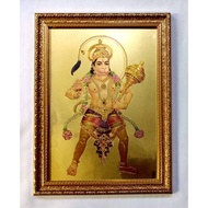 HANUMAN  PHOTO FRAME GOLD WITH GLASS
