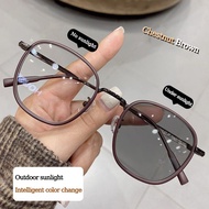 *READY STOCK AT MALAYSIA*Korean Style New Color Changing Glasses For Women Oval Frame Blue Light Pro