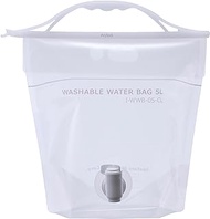 Iwatani Material WWB-5CL Water Tank, Washable, Water Bag, 1.6 gal (5 L) Transparent, Includes Easy Pouring, Camping, Leisure, Disaster Prevention, Approx. 14.6 x 14.2 x 6.3 inches (37 x 36 x 16